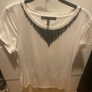 White House black market tee with black sequin design